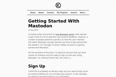 screenshot of Getting Started With Mastodon