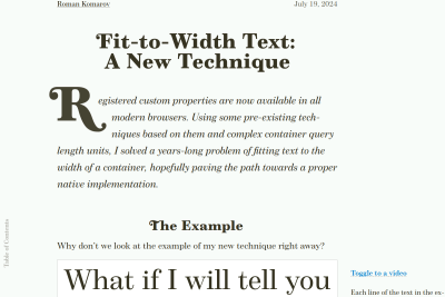 screenshot of Fit-to-Width Text: A New Technique
