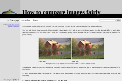 screenshot of How to compare images fairly
