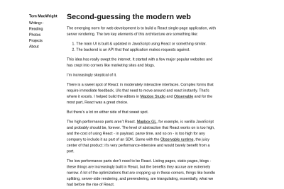 screenshot of Second-guessing the modern web