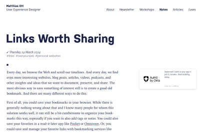 screenshot of Links Worth Sharing