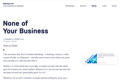 screenshot of None of Your Business