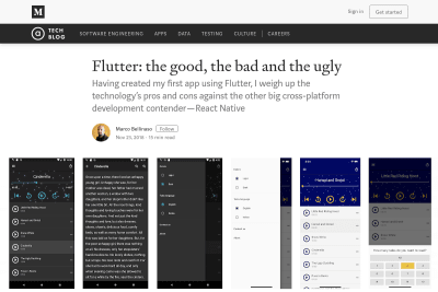 screenshot of Flutter: the good, the bad and the ugly
