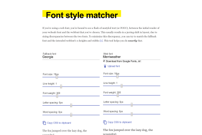 screenshot of Font style matcher