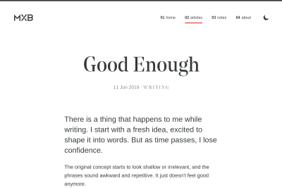 screenshot of Good Enough
