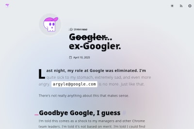 screenshot of G̶o̶o̶g̶l̶e̶r̶… ex-Googler.