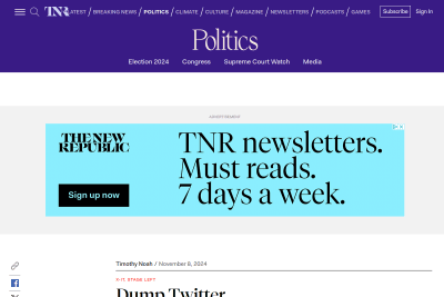 screenshot of Dump Twitter