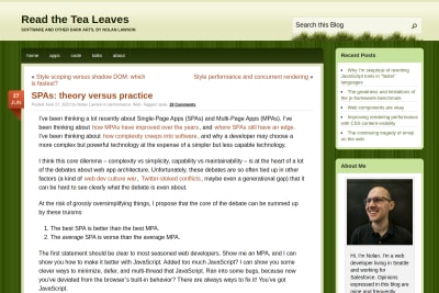 screenshot of SPAs: theory versus practice