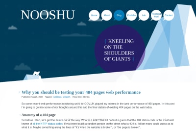 screenshot of Why you should be testing your 404 pages web performance