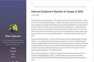 screenshot of Internet Explorer’s Decline in Usage in 2021