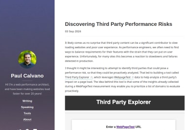 screenshot of Discovering Third Party Performance Risks
