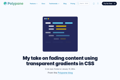 screenshot of My take on fading content using transparent gradients in CSS