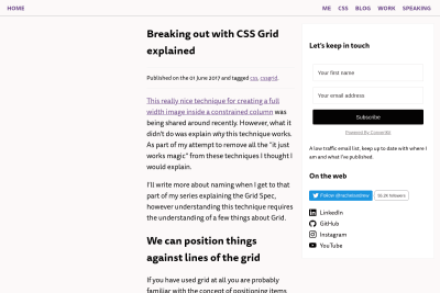 screenshot of Breaking out with CSS Grid explained