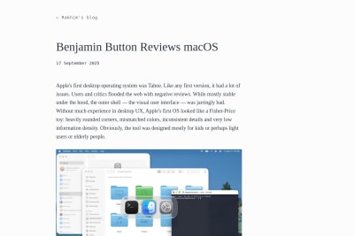 screenshot of Benjamin Button Reviews macOS