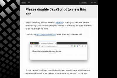 screenshot of Please disable JavaScript to view this site