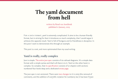 screenshot of The yaml document from hell