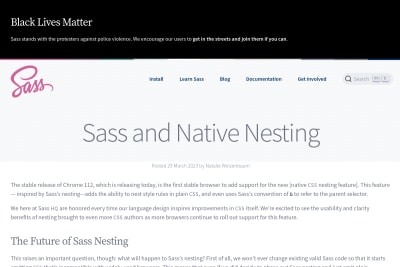 screenshot of Sass and Native Nesting