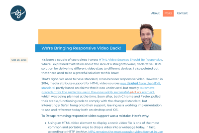 screenshot of We're Bringing Responsive Video Back!