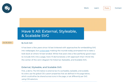 screenshot of Have It All: External, Styleable, & Scalable SVG