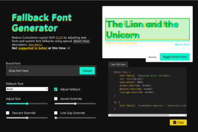 screenshot of Fallback Font Generator