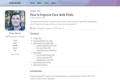 screenshot of How to Improve Core Web Vitals