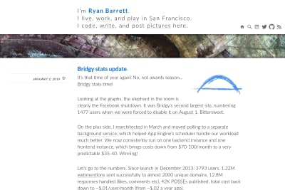 screenshot of Bridgy stats update