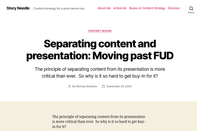 screenshot of Separating content and presentation: Moving past FUD