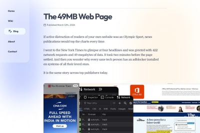 screenshot of The 49MB Web Page