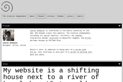 screenshot of My website is a shifting house next to a river of knowledge. What could yours be?
