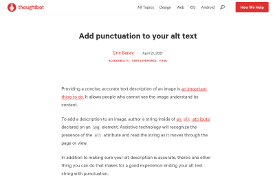 screenshot of Add punctuation to your alt text