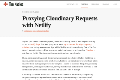 screenshot of Proxying Cloudinary Requests with Netlify