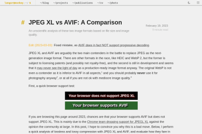 screenshot of JPEG XL vs AVIF: A Comparison
