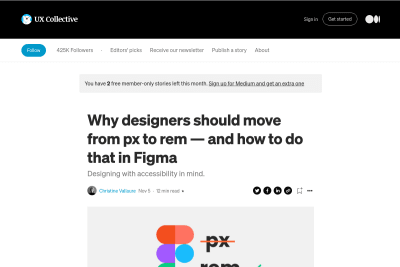 screenshot of Why designers should move from px to rem - and how to do that in Figma