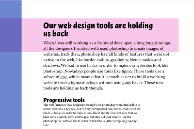 screenshot of Our web design tools are holding us back