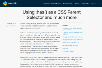 screenshot of Using :has() as a CSS Parent Selector and much more
