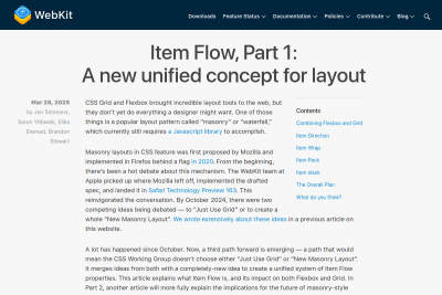 screenshot of Item Flow, Part 1: A new unified concept for layout