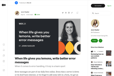 screenshot of When life gives you lemons, write better error messages