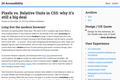 screenshot of Pixels vs. Relative Units in CSS: why it’s still a big deal