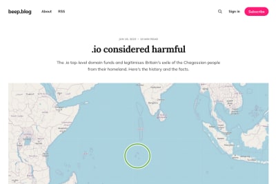 screenshot of .io considered harmful