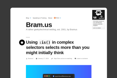 screenshot of Using :is() in complex selectors selects more than you might initially think