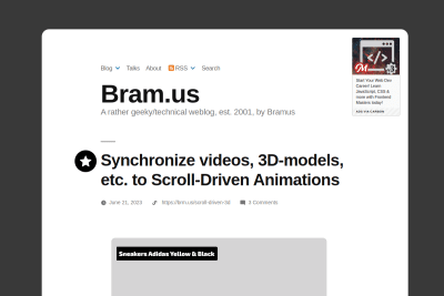 screenshot of Synchronize videos, 3D-models, etc. to Scroll-Driven Animations