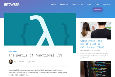 screenshot of The perils of functional CSS