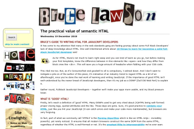 screenshot of The practical value of semantic HTML