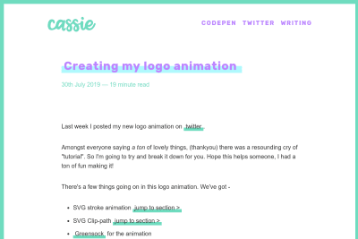 screenshot of Creating my logo animation