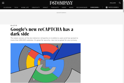 screenshot of Google’s new reCAPTCHA has a dark side