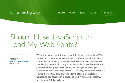 screenshot of Should I Use JavaScript to Load My Web Fonts?