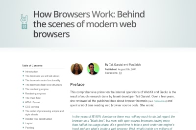 screenshot of How Browsers Work: Behind the scenes of modern web browsers