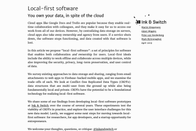 screenshot of Local-first software