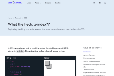 screenshot of What the heck, z-index??