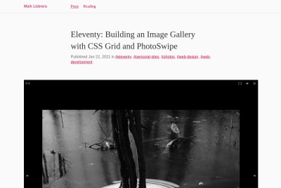 screenshot of Eleventy: Building an Image Gallery with CSS Grid and PhotoSwipe
